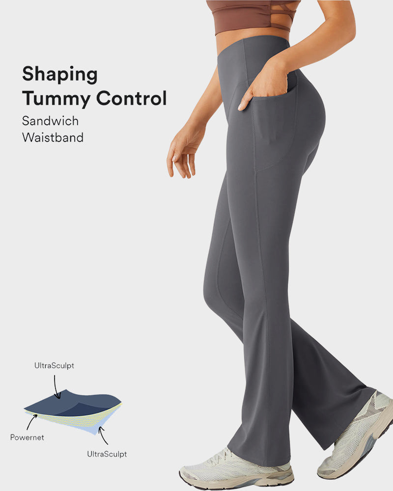 Butt-Lifting High Waist Bootcut Yoga Leggings