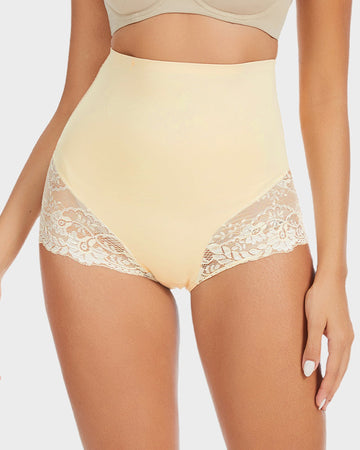Smooth High-Waisted Sheer Lace Sculpting Brief (4 Pack)