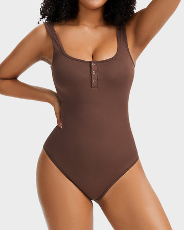 Snap Button Triangle Shaping Bodysuit